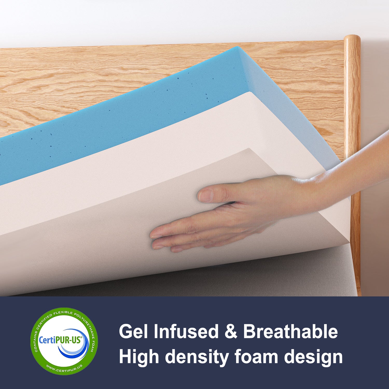 SweetLove Dual-Layer Memory Foam Topper Cool Gel Ventilated Mattress