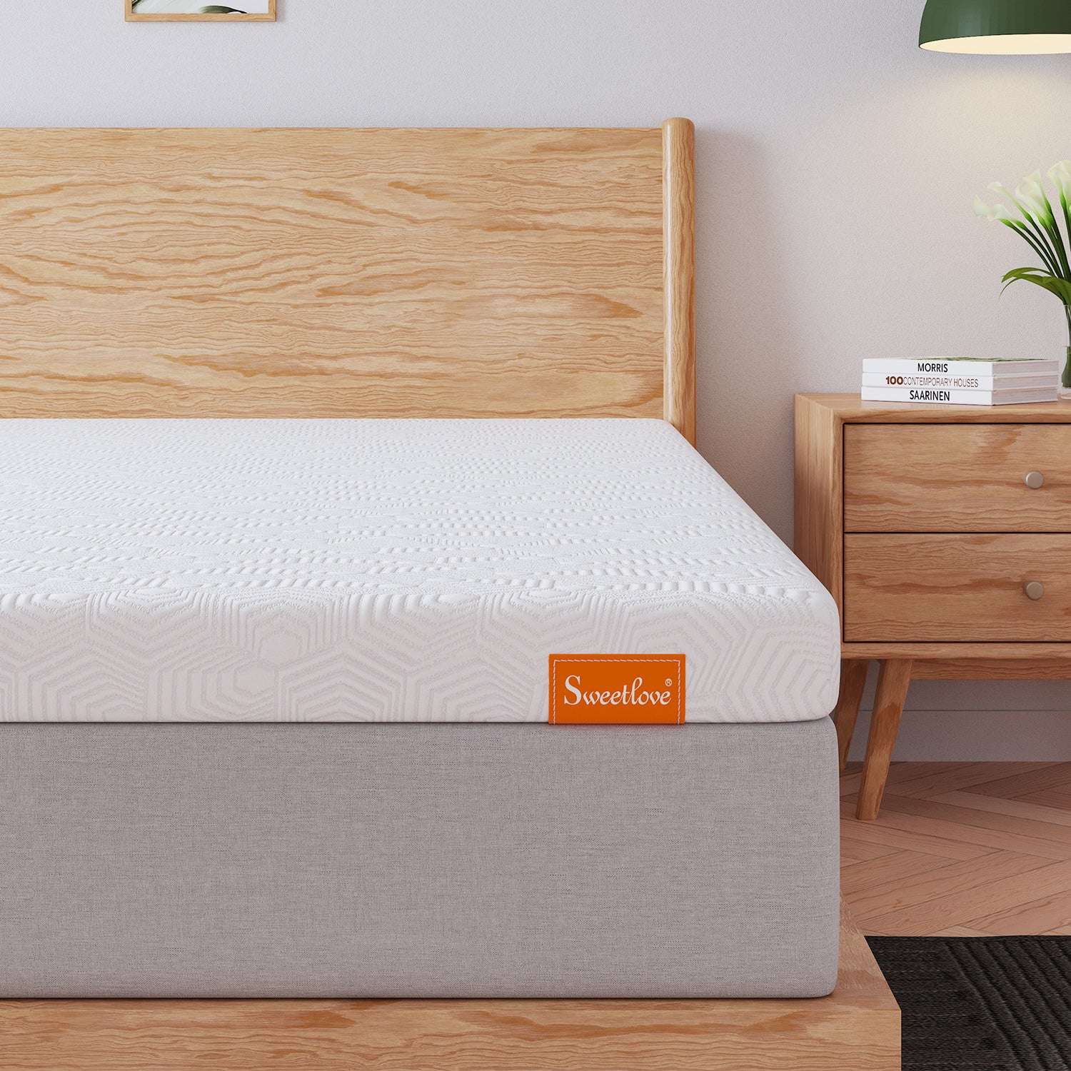 SweetLove Dual-Layer Memory Foam Topper Cool Gel Ventilated Mattress Bed Bamboo Underlay 5CM