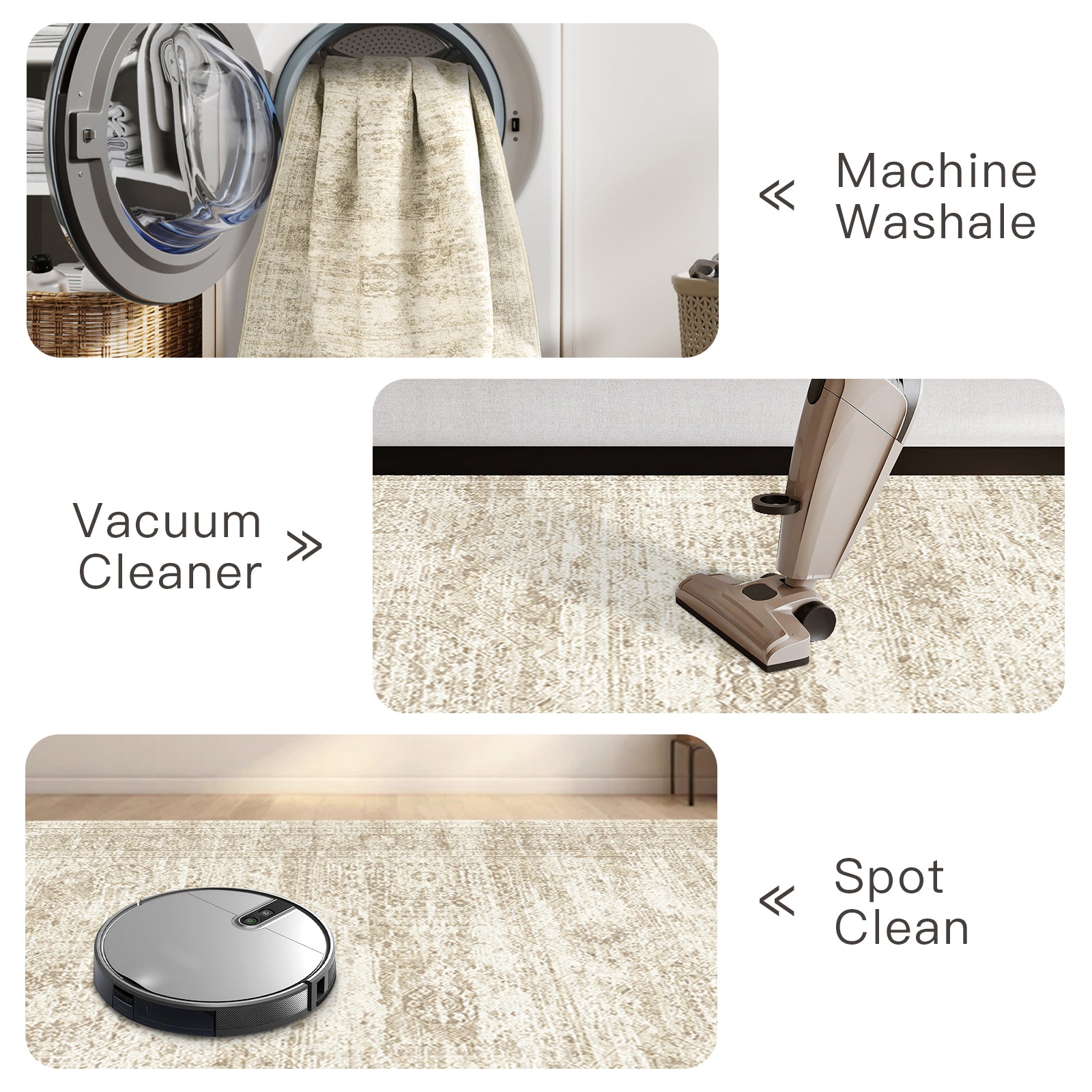 1pc Area Rug for Living Room Washable Rugs Non Slip Indoor Floor Carpet Foldable Large Soft Area Rug