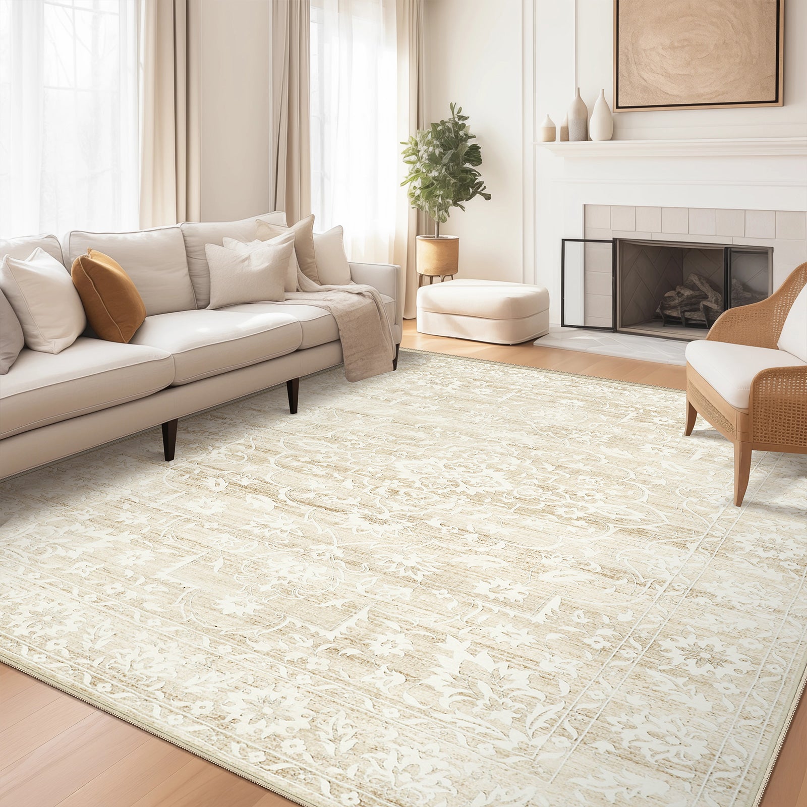 1pc Area Rug for Living Room Washable Rugs Non Slip Indoor Floor Carpet Foldable Large Soft Area Rug
