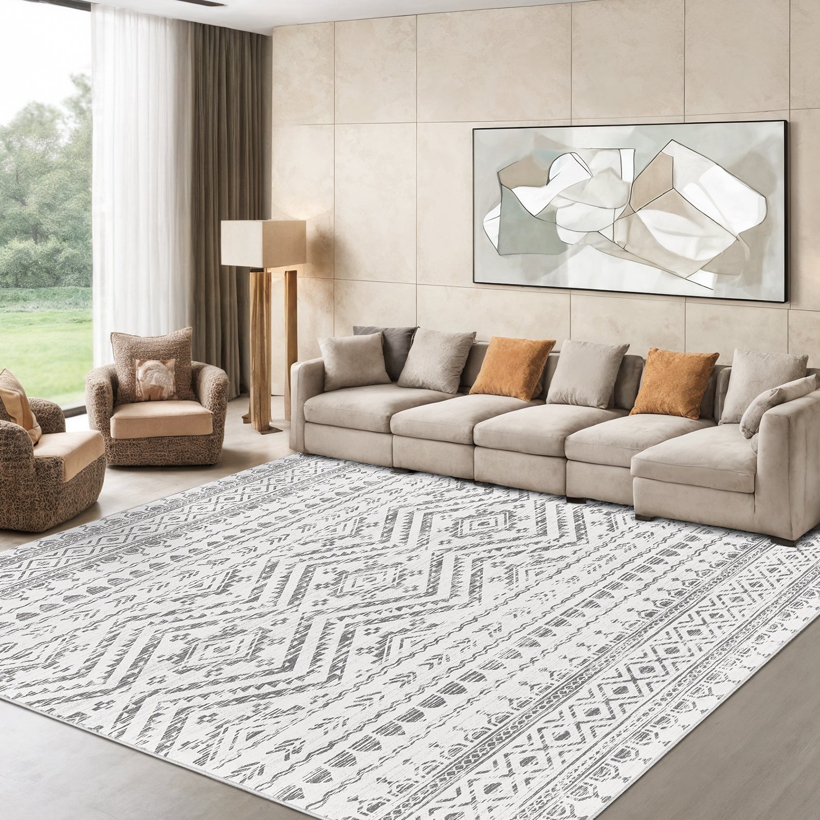 1pc Area Rug for Living Room Washable Rugs Non Slip Indoor Floor Carpet Foldable Large Soft Area Rug
