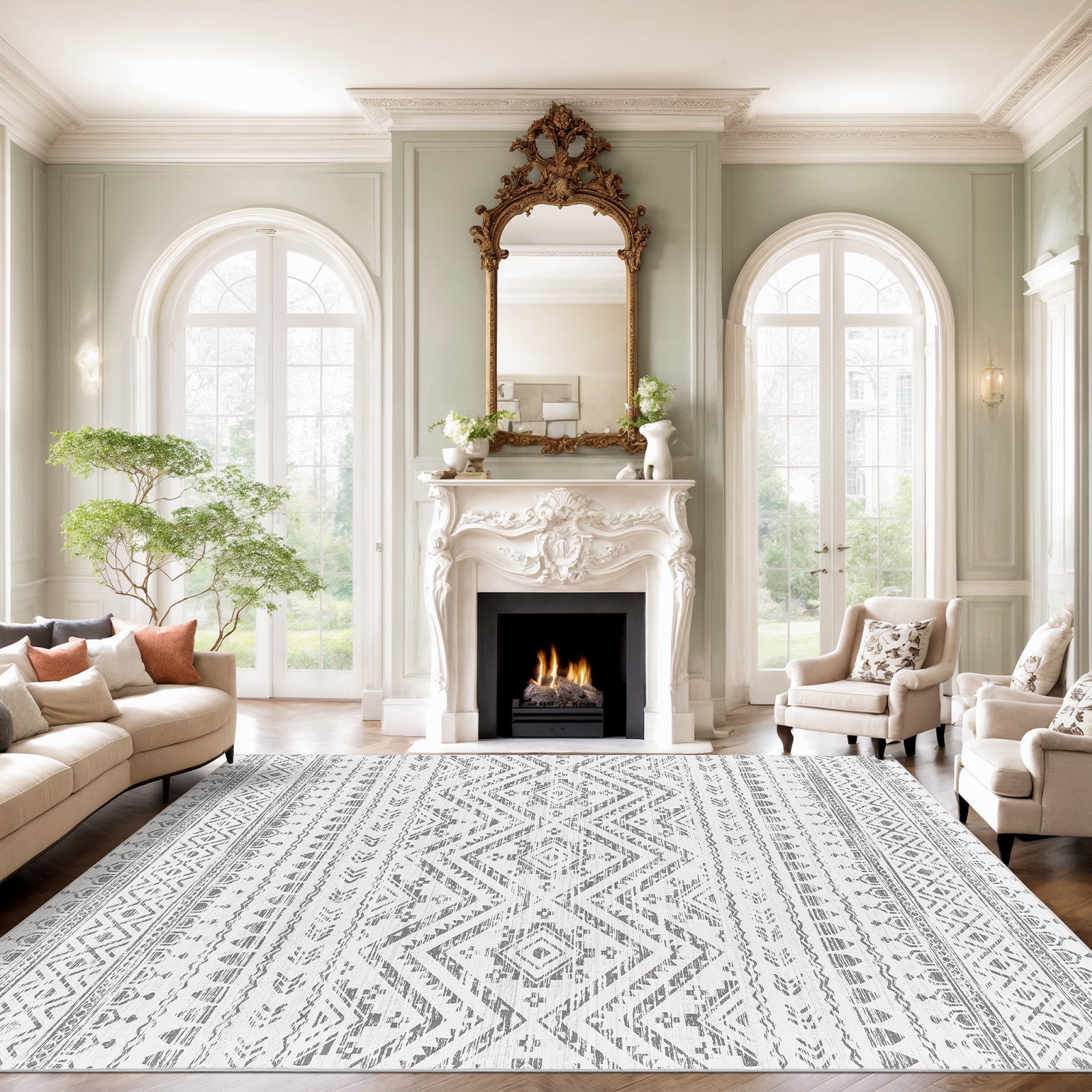 1pc Area Rug for Living Room Washable Rugs Non Slip Indoor Floor Carpet Foldable Large Soft Area Rug