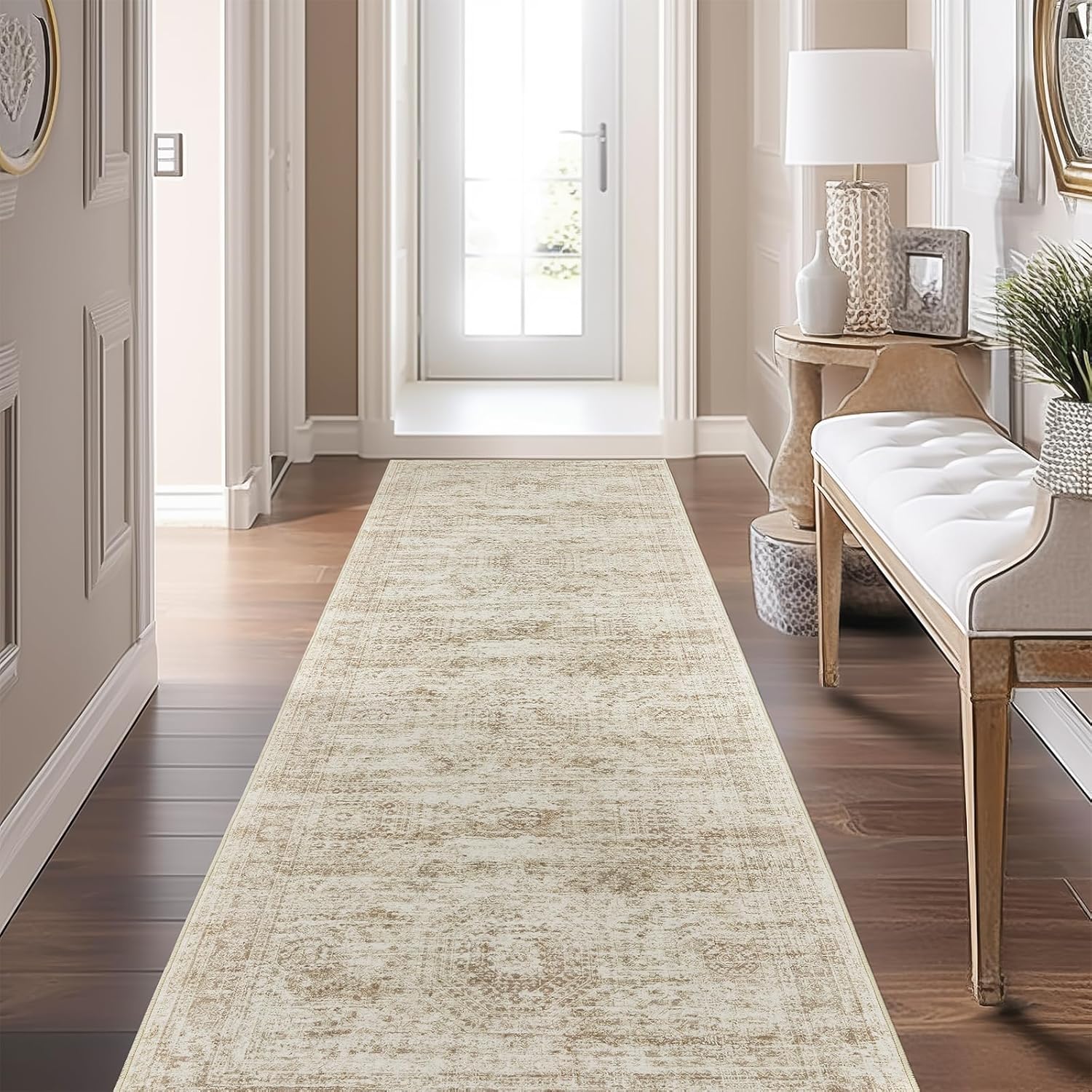 1pc Runner Rug for Corridor Washable Rugs Non Slip Indoor Floor Carpet Foldable Large Soft Area Rug