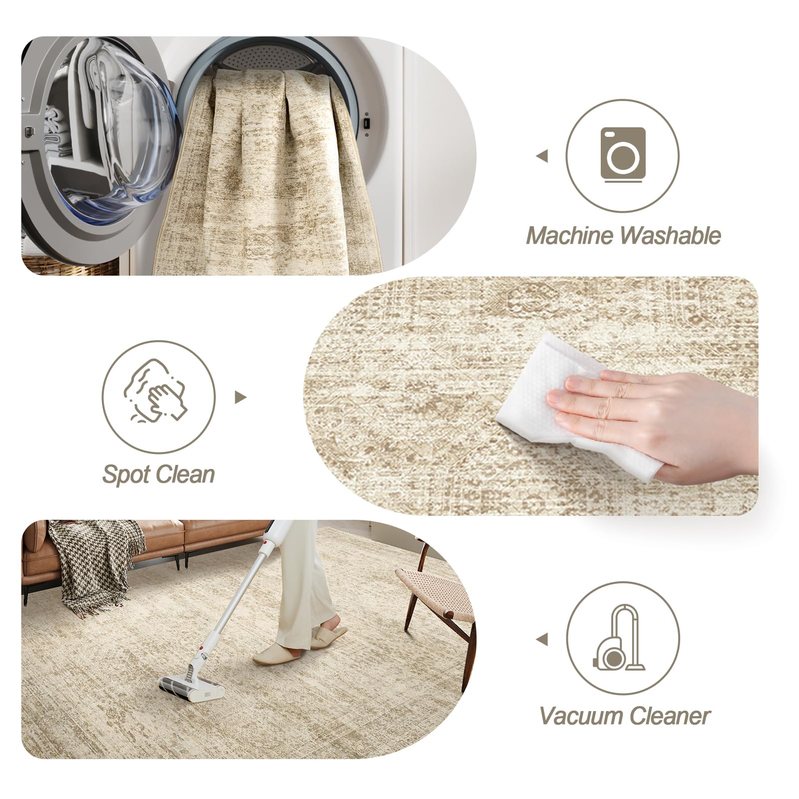 1pc Runner Rug for Corridor Washable Rugs Non Slip Indoor Floor Carpet Foldable Large Soft Area Rug