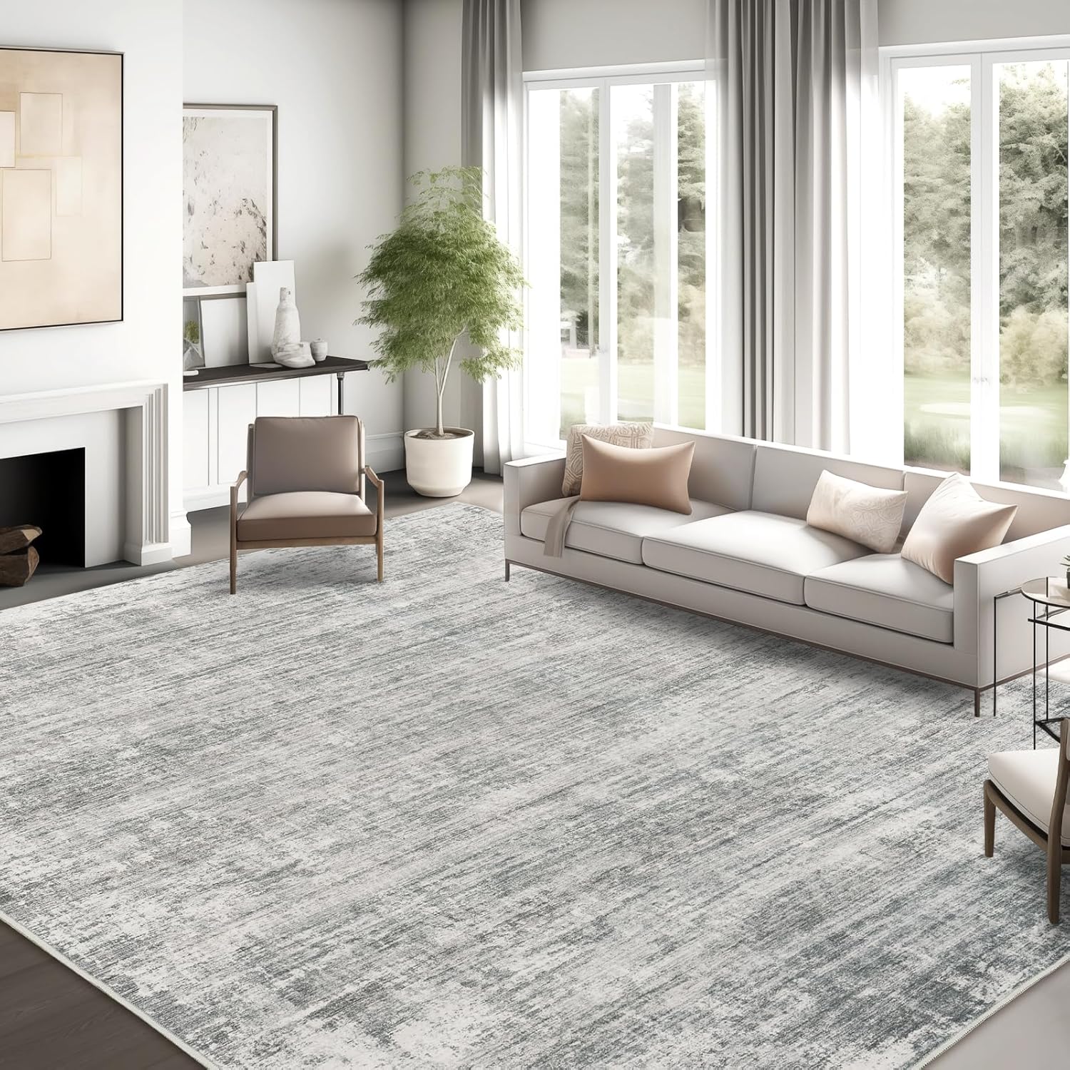1pc Area Rug for Living Room Washable Rugs Non Slip Indoor Floor Carpet Foldable Large Soft Area Rug