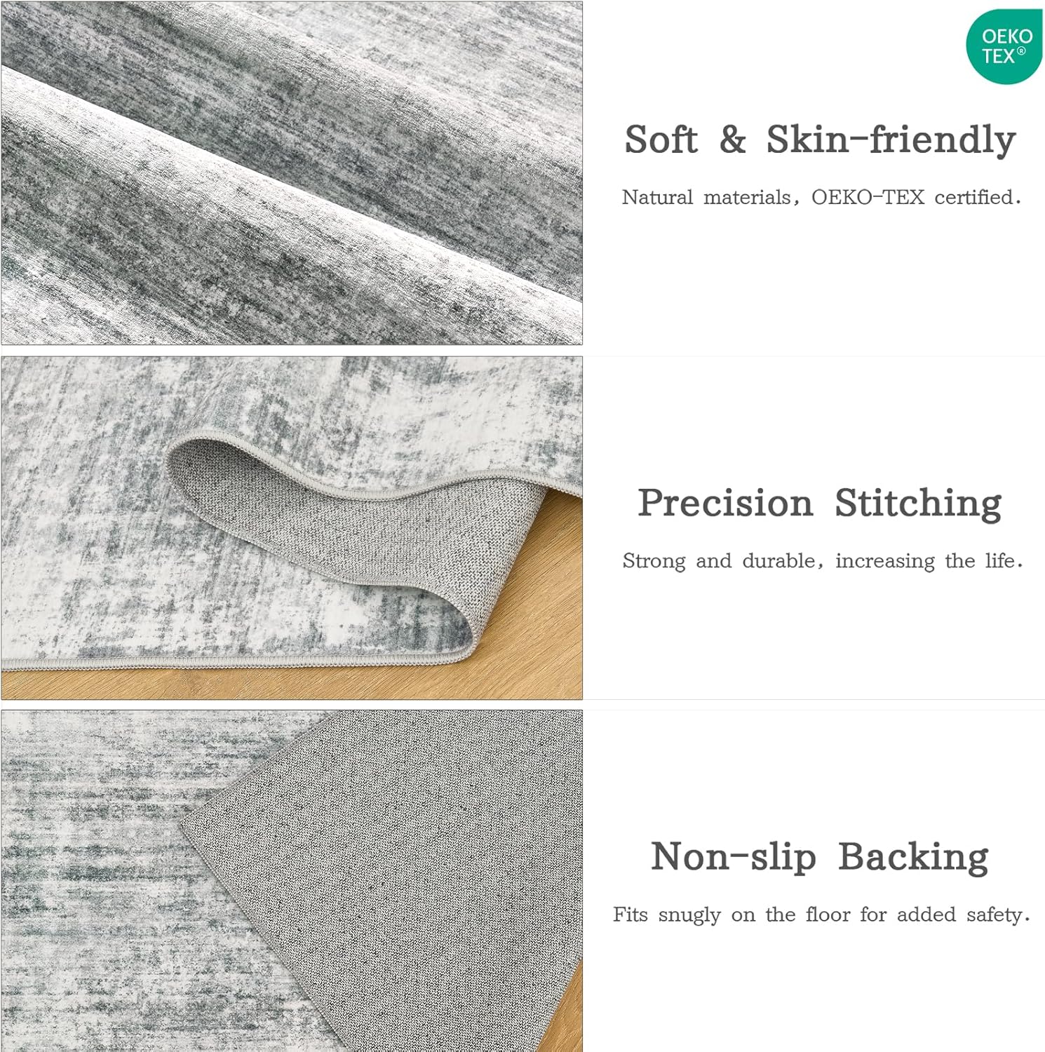 1pc Area Rug for Living Room Washable Rugs Non Slip Indoor Floor Carpet Foldable Large Soft Area Rug