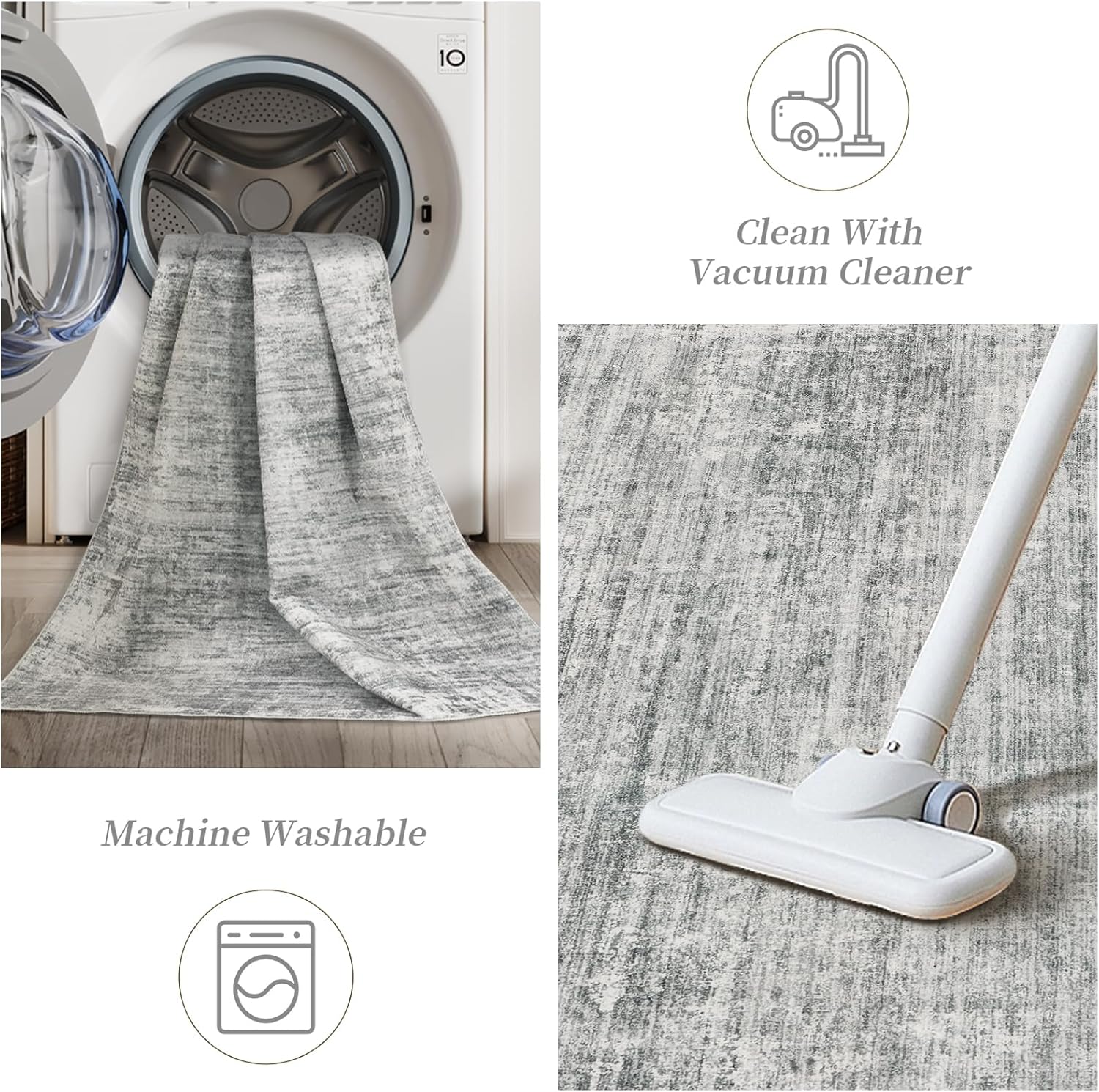 1pc Area Rug for Living Room Washable Rugs Non Slip Indoor Floor Carpet Foldable Large Soft Area Rug