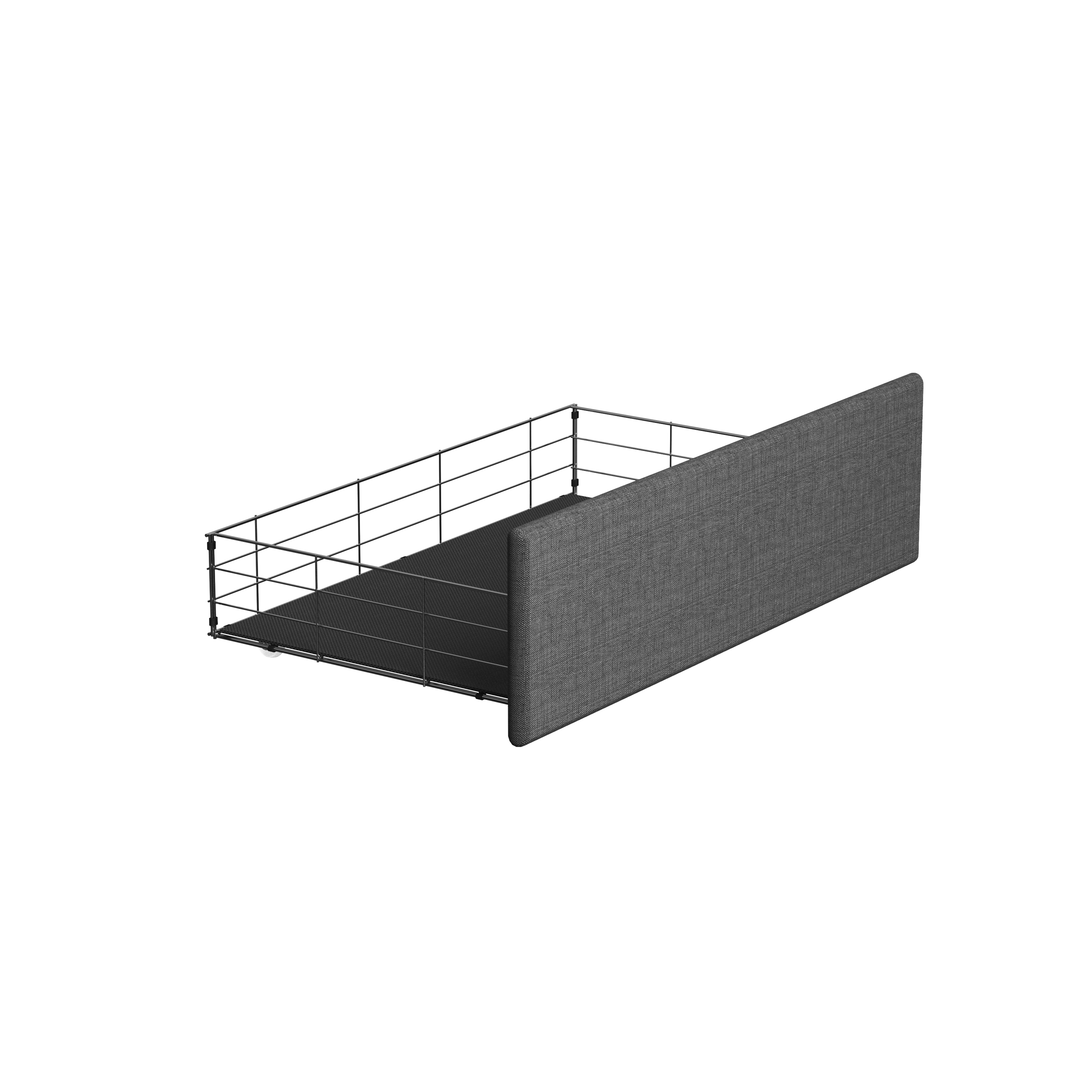 Queen Size Bed Frame with LED, 4 Under-bed Portable Storage Drawers