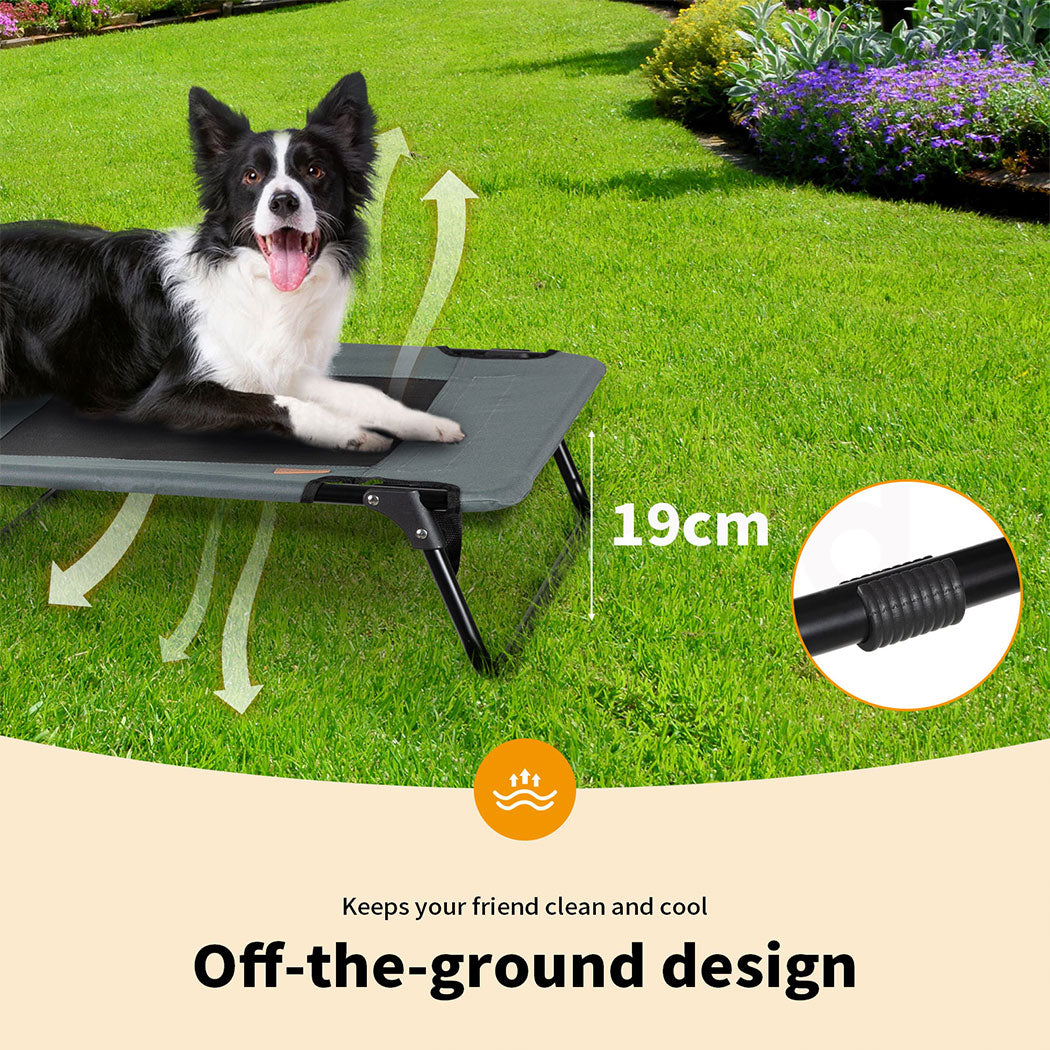 Tedi's Elevated Dog Bed Raised Pet Trampoline Hammock Mesh-Folding No Assembly Need,Indoor & Outdoor