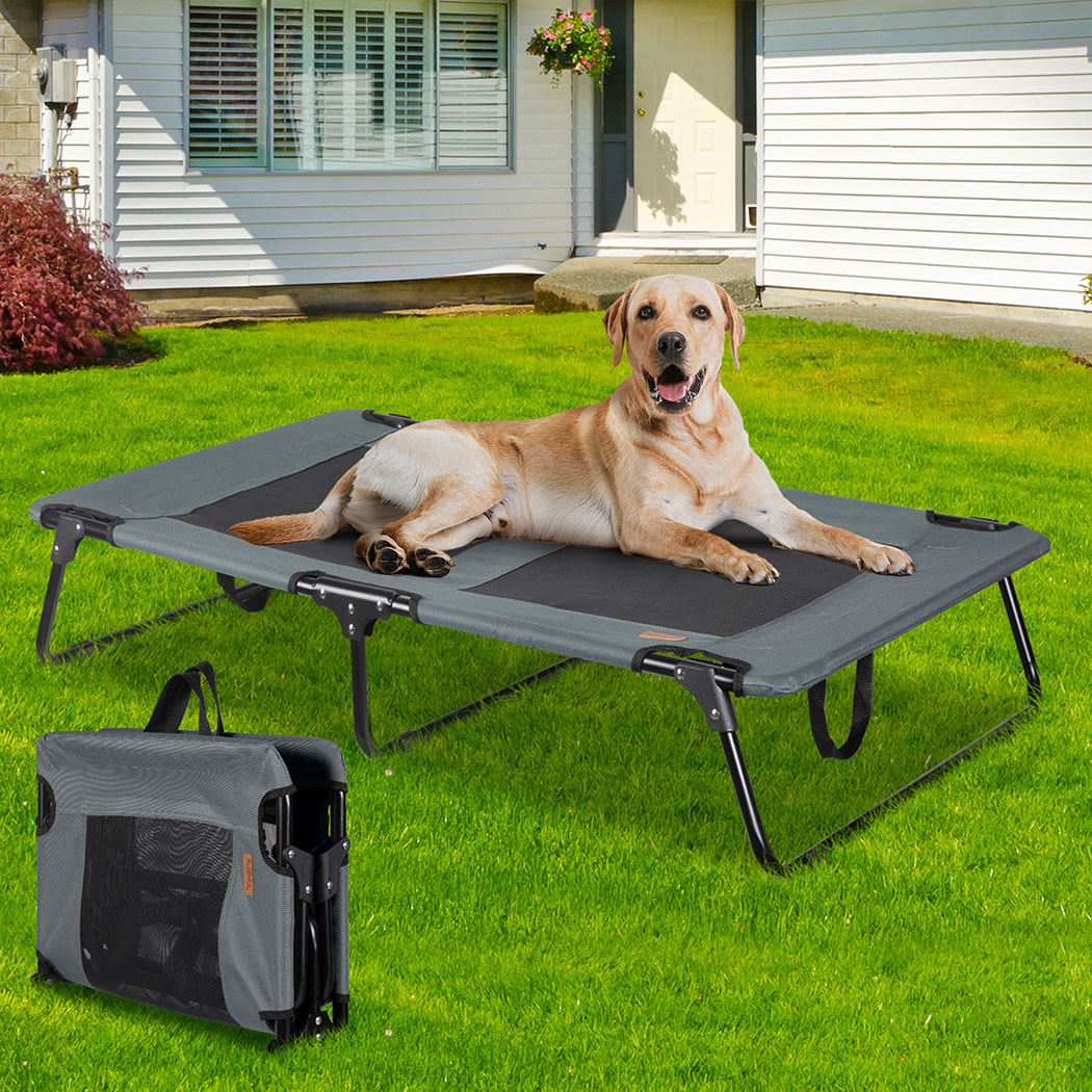 Tedi's Elevated Dog Bed Raised Pet Trampoline Hammock Mesh-Folding No Assembly Need,Indoor & Outdoor