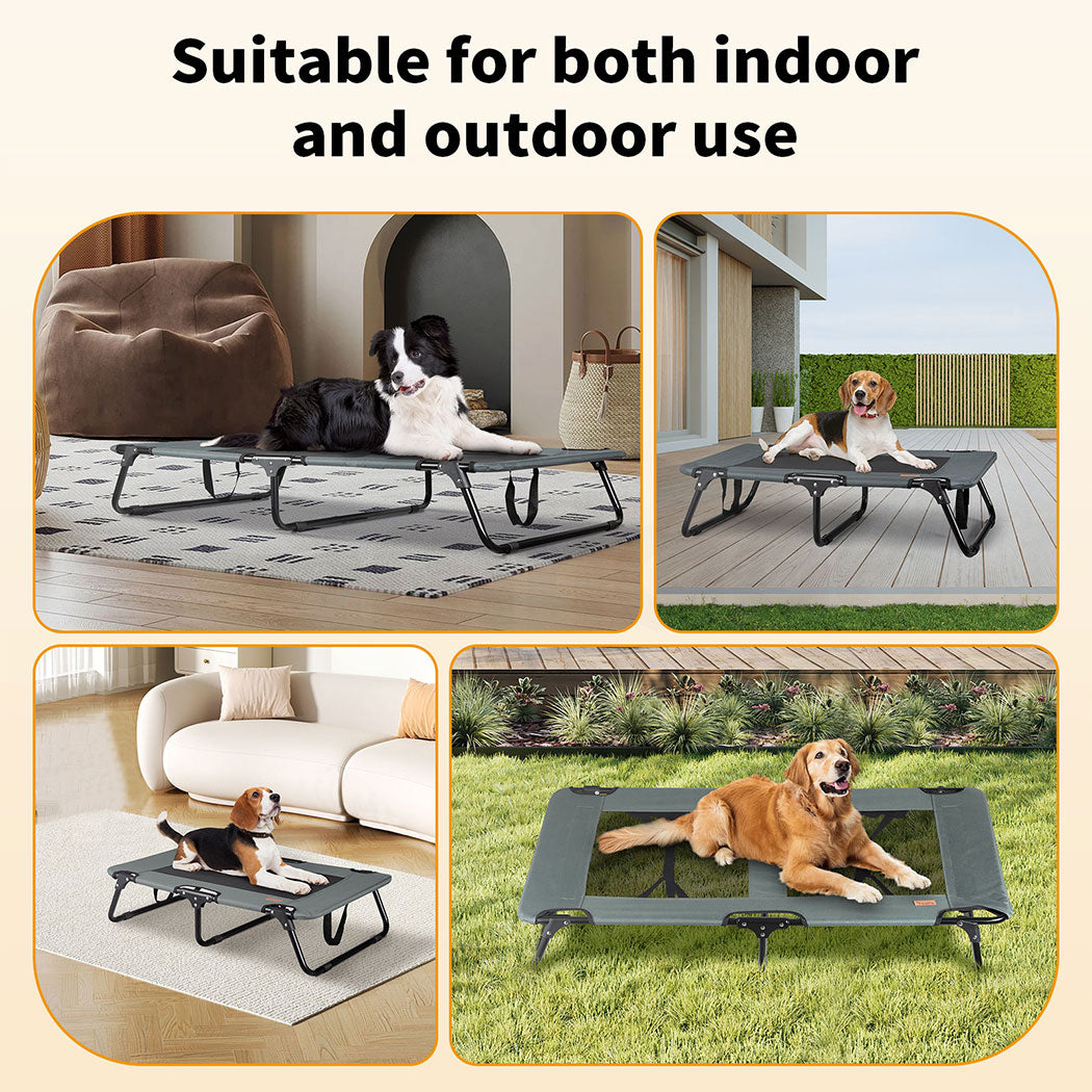 Tedi's Elevated Dog Bed Raised Pet Trampoline Hammock Mesh-Folding No Assembly Need,Indoor & Outdoor