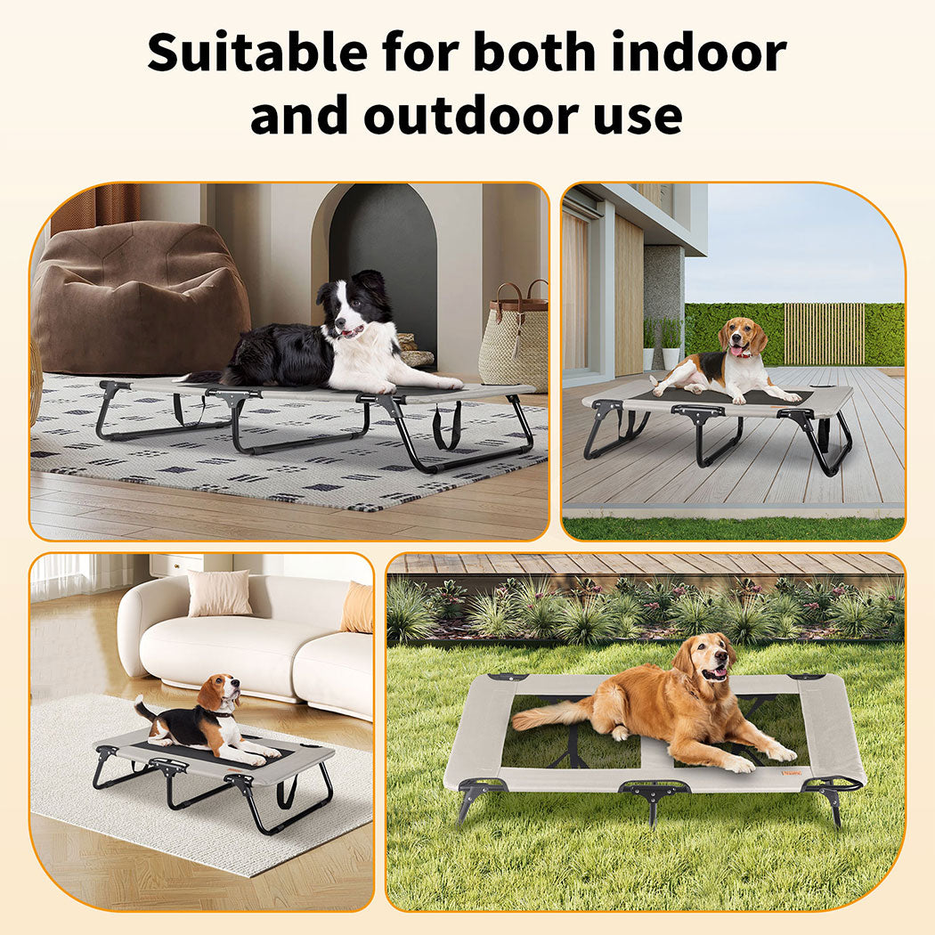 Tedi's Elevated Dog Bed Raised Pet Trampoline Hammock Mesh-Folding No Assembly Need,Indoor & Outdoor