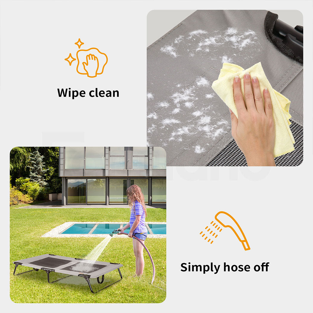 Tedi's Elevated Dog Bed Raised Pet Trampoline Hammock Mesh-Folding No Assembly Need,Indoor & Outdoor