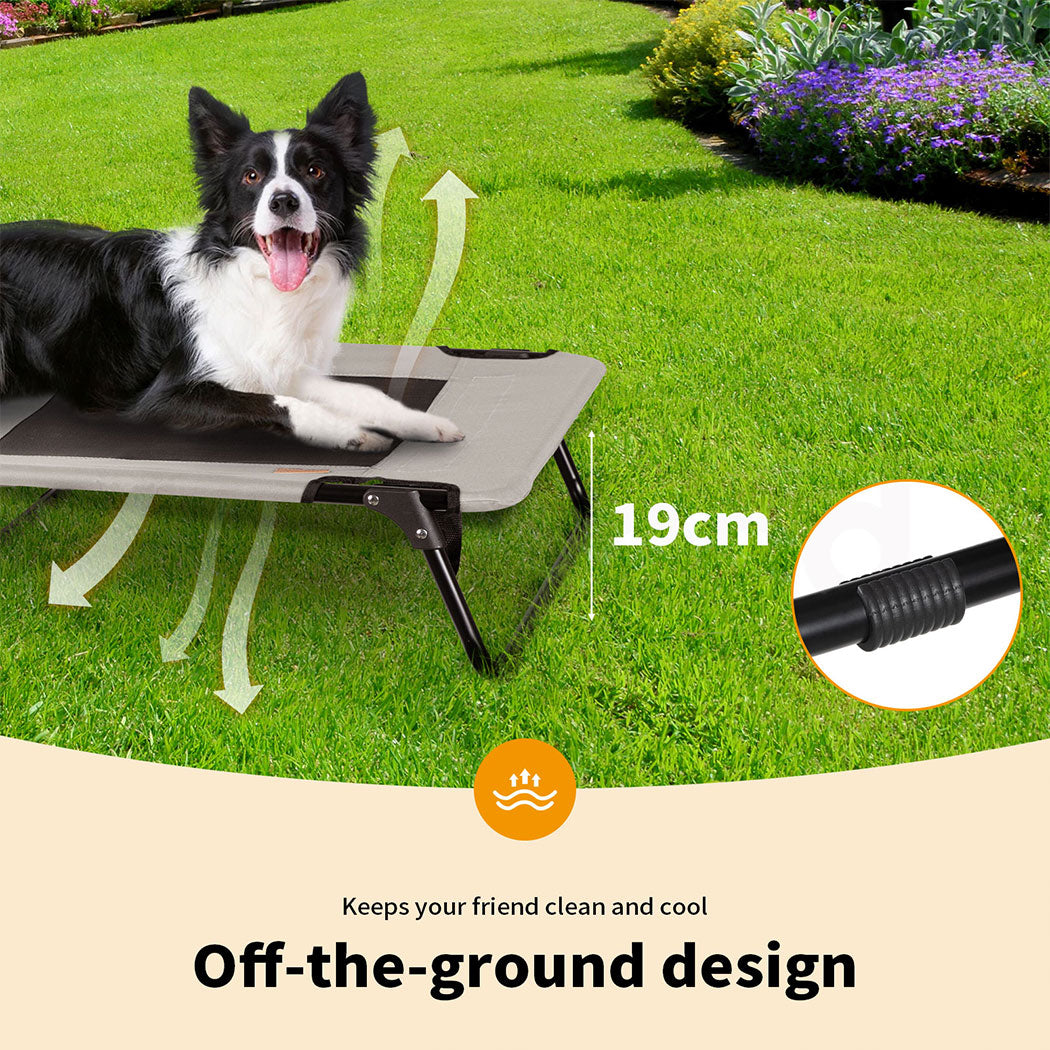 Tedi's Elevated Dog Bed Raised Pet Trampoline Hammock Mesh-Folding No Assembly Need,Indoor & Outdoor