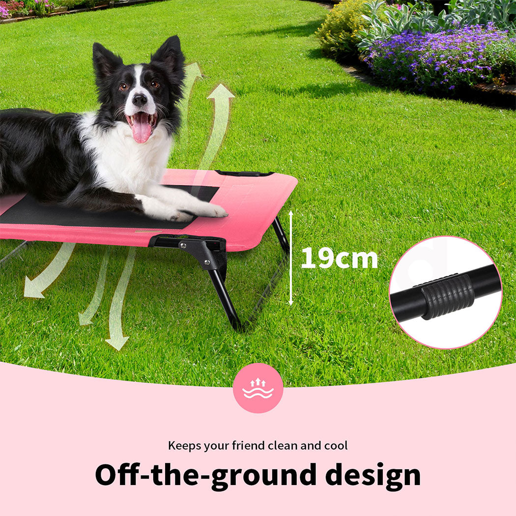 Tedi's Elevated Dog Bed Raised Pet Trampoline Hammock Mesh-Folding No Assembly Need,Indoor & Outdoor