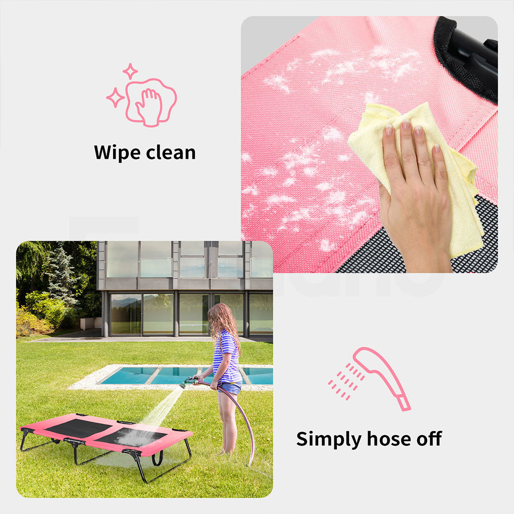 Tedi's Elevated Dog Bed Raised Pet Trampoline Hammock Mesh-Folding No Assembly Need,Indoor & Outdoor