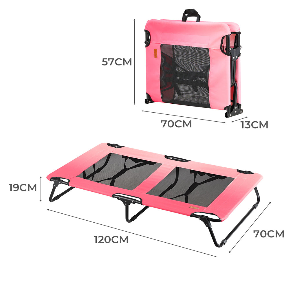 Tedi's Elevated Dog Bed Raised Pet Trampoline Hammock Mesh-Folding No Assembly Need,Indoor & Outdoor