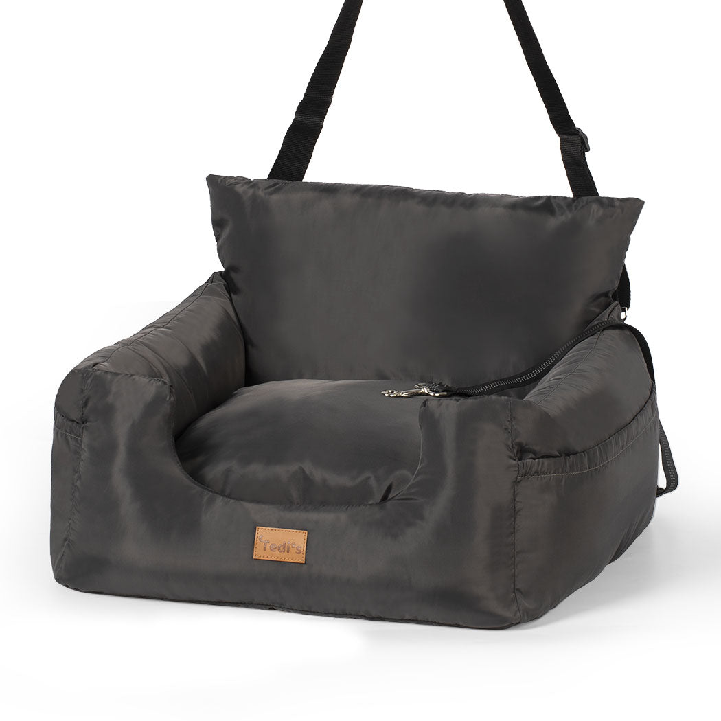 Tedi’s Dog Car Booster Seat Waterproof Travel Pet Bed Removable Washable Medium Cat Car Bed