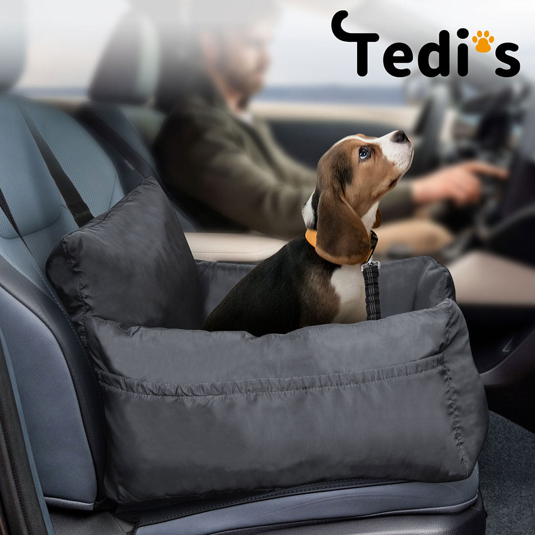 Tedi’s Dog Car Booster Seat Waterproof Travel Pet Bed Removable Washable Medium Cat Car Bed