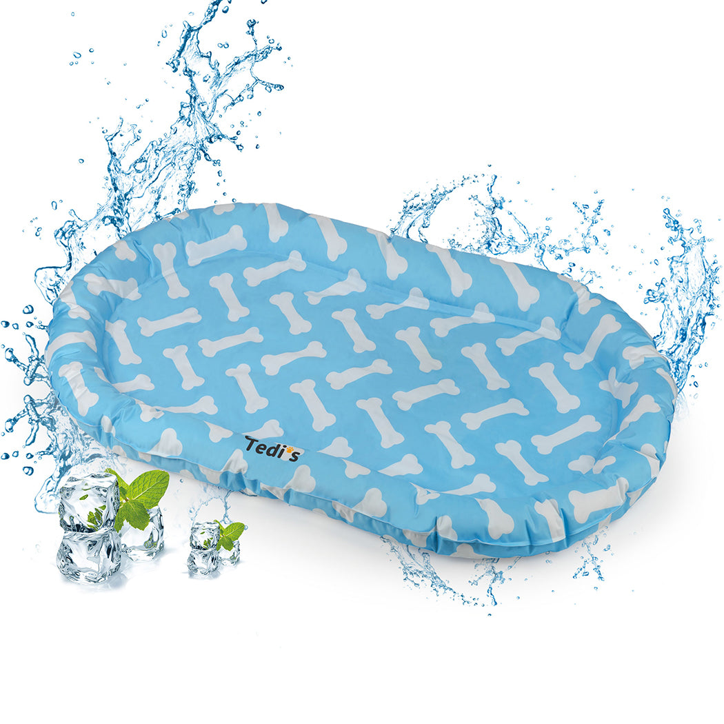 Tedi's Dog Cooling Mat for Dogs,Outdoor Cooling Dog Bed Waterproof with Pillow,Non-toxic Gel