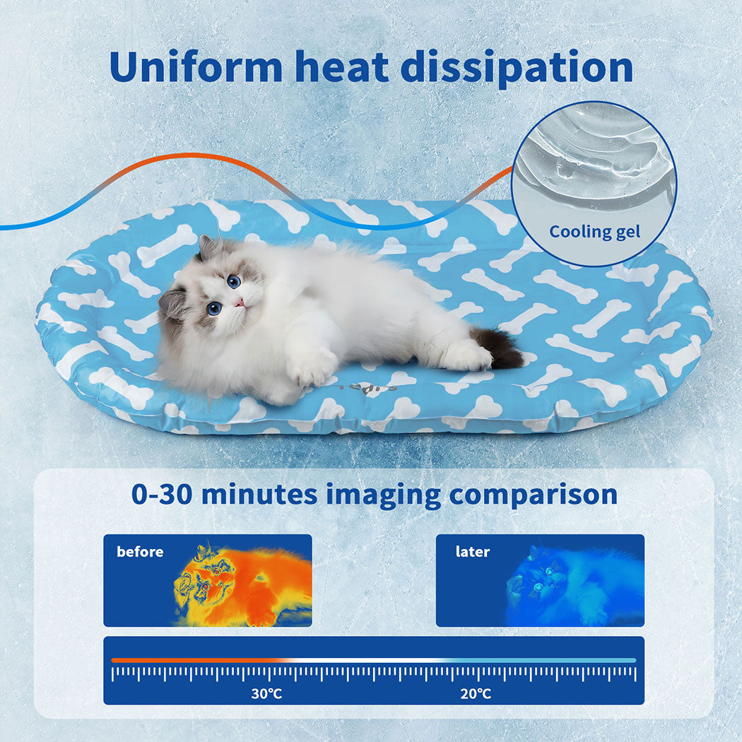 Tedi's Dog Cooling Mat for Dogs,Outdoor Cooling Dog Bed Waterproof with Pillow,Non-toxic Gel