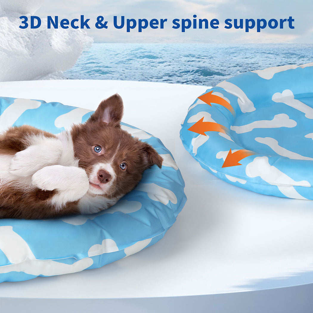 Tedi's Dog Cooling Mat for Dogs,Outdoor Cooling Dog Bed Waterproof with Pillow,Non-toxic Gel
