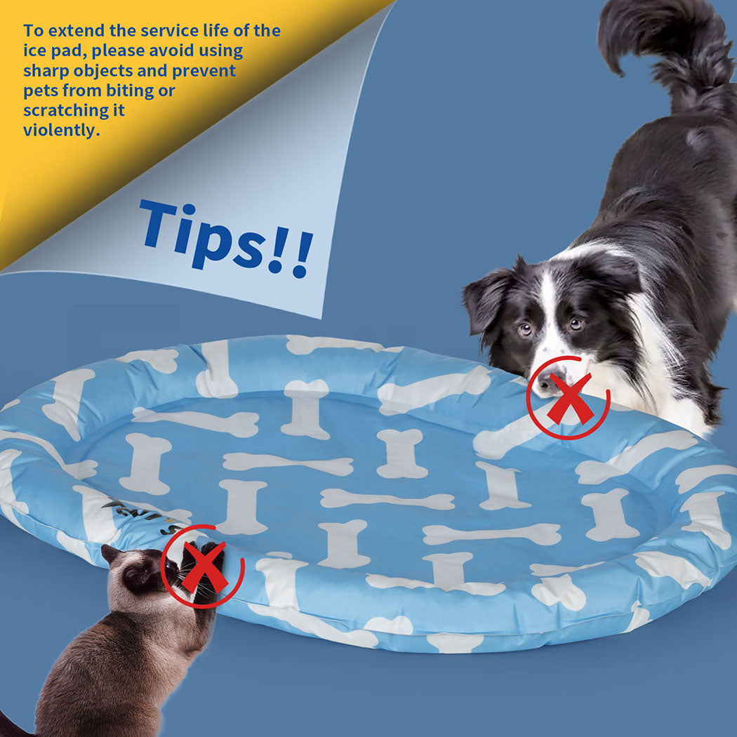 Tedi's Dog Cooling Mat for Dogs,Outdoor Cooling Dog Bed Waterproof with Pillow,Non-toxic Gel