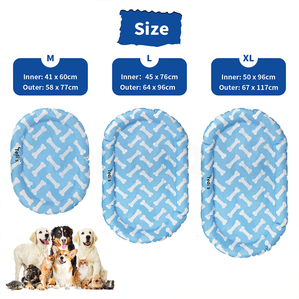Tedi's Dog Cooling Mat for Dogs,Outdoor Cooling Dog Bed Waterproof with Pillow,Non-toxic Gel
