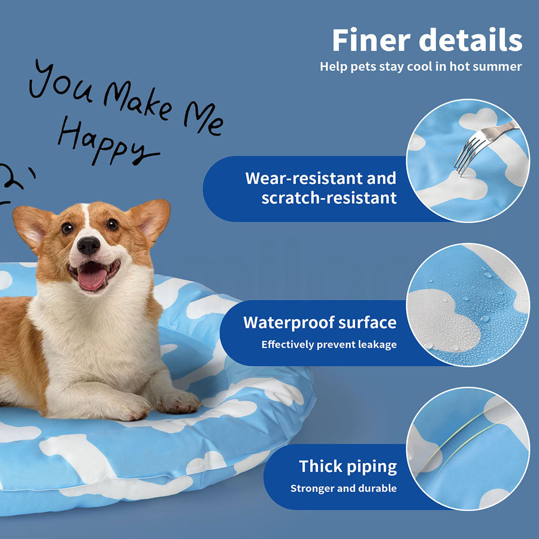 Tedi's Dog Cooling Mat for Dogs,Outdoor Cooling Dog Bed Waterproof with Pillow,Non-toxic Gel