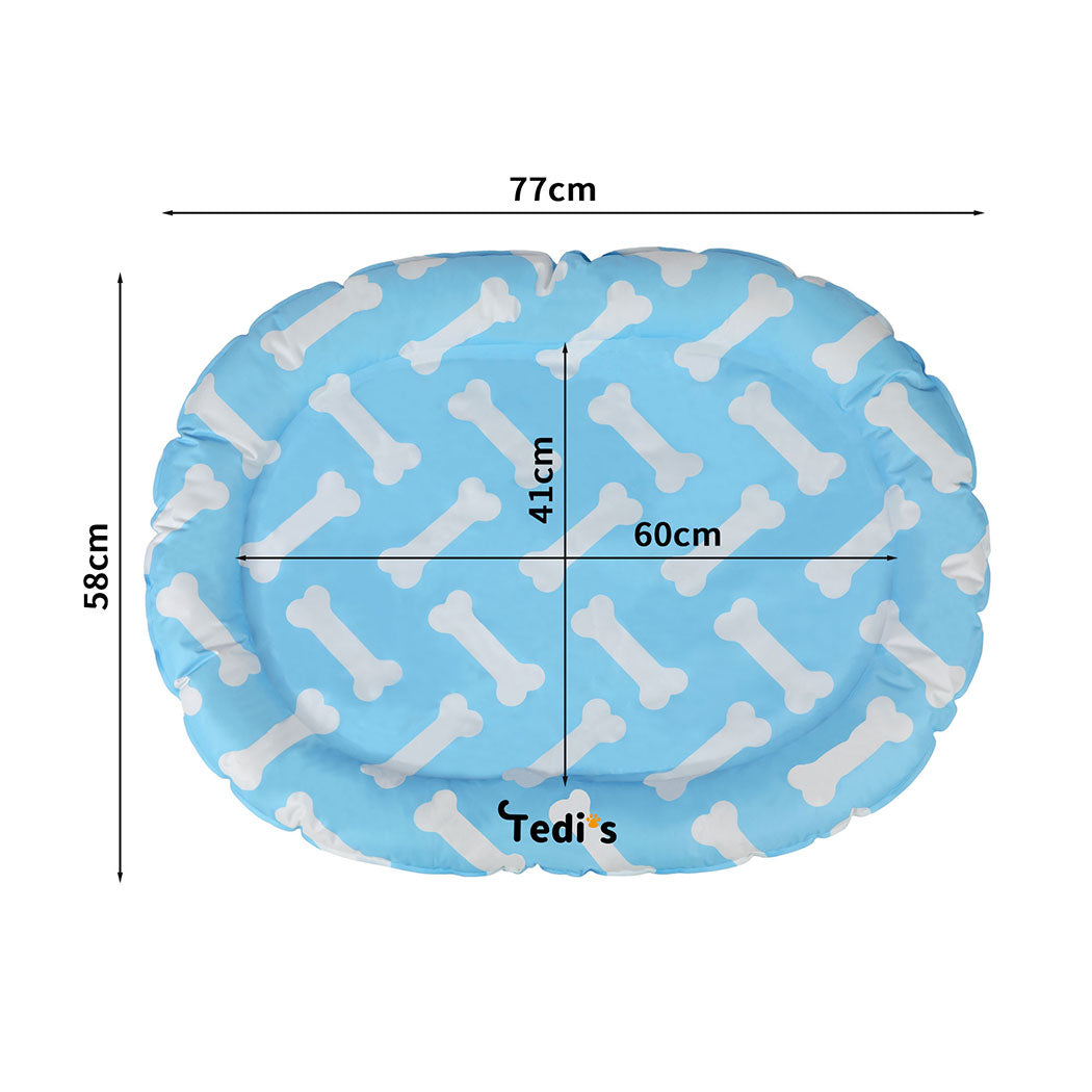 Tedi's Dog Cooling Mat for Dogs,Outdoor Cooling Dog Bed Waterproof with Pillow,Non-toxic Gel