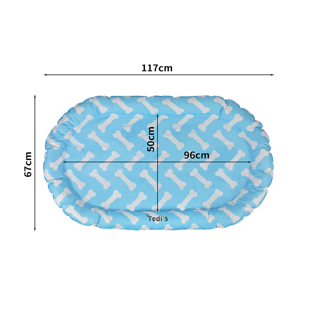 Tedi's Dog Cooling Mat for Dogs,Outdoor Cooling Dog Bed Waterproof with Pillow,Non-toxic Gel