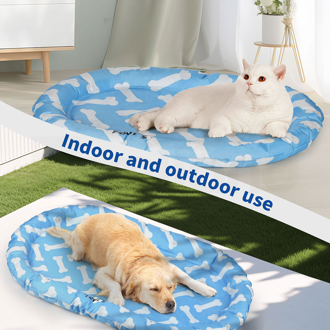 Tedi's Dog Cooling Mat for Dogs,Outdoor Cooling Dog Bed Waterproof with Pillow,Non-toxic Gel