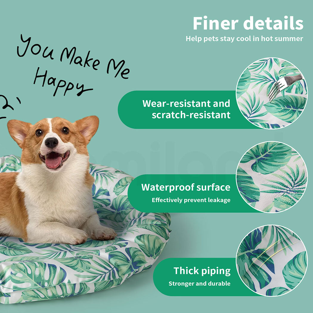 Tedi's Dog Cooling Mat for Dogs,Outdoor Cooling Dog Bed Waterproof with Pillow,Non-toxic Gel