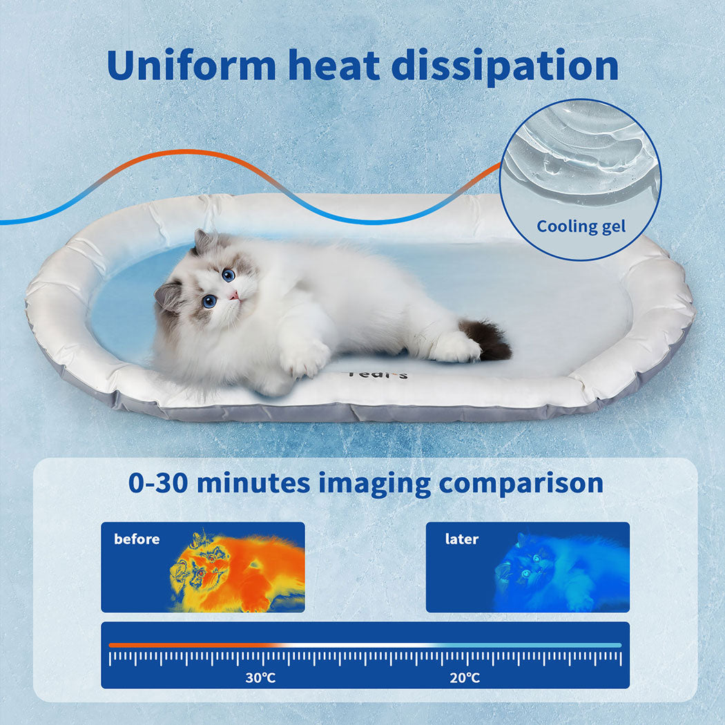 Tedi's Dog Cooling Mat for Dogs,Outdoor Cooling Dog Bed Waterproof with Pillow,Non-toxic Gel