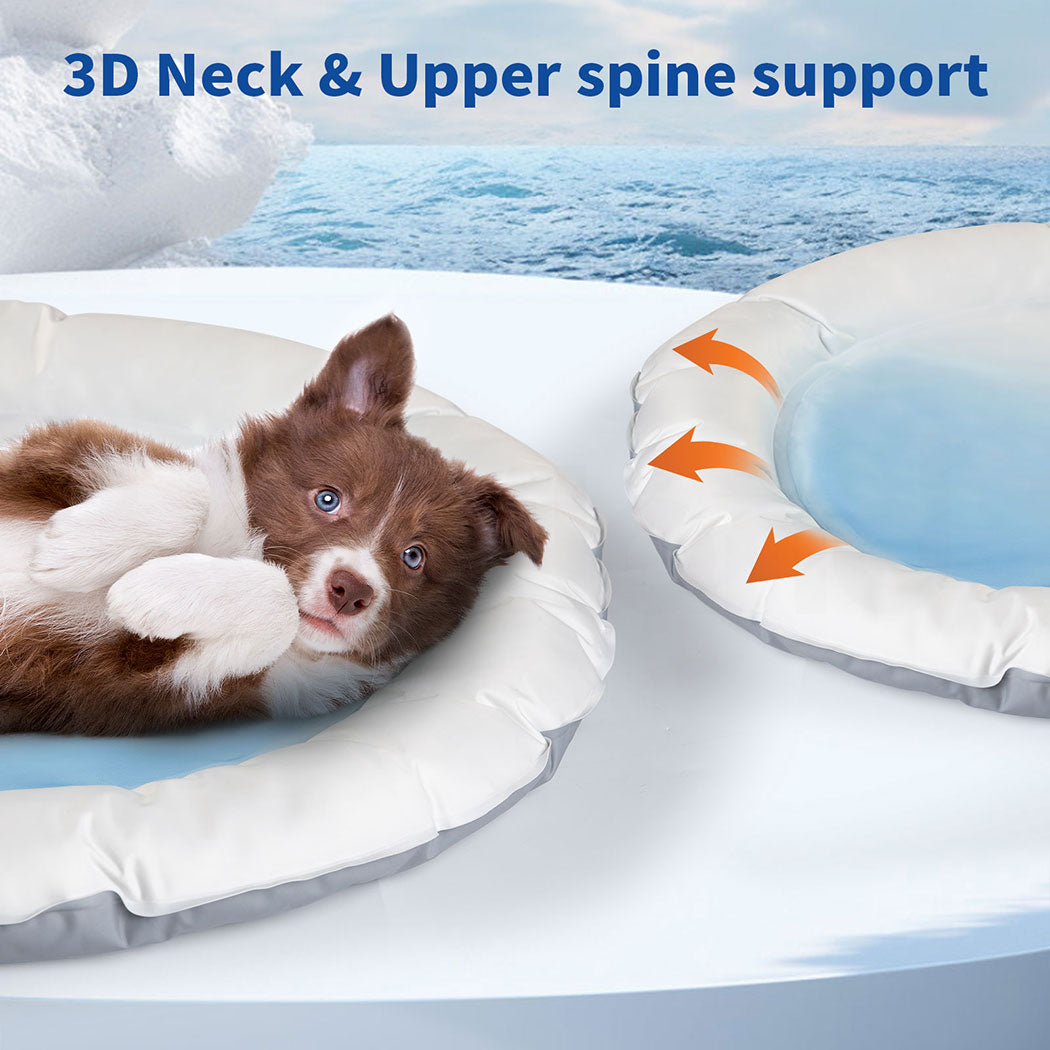 Tedi's Dog Cooling Mat for Dogs,Outdoor Cooling Dog Bed Waterproof with Pillow,Non-toxic Gel