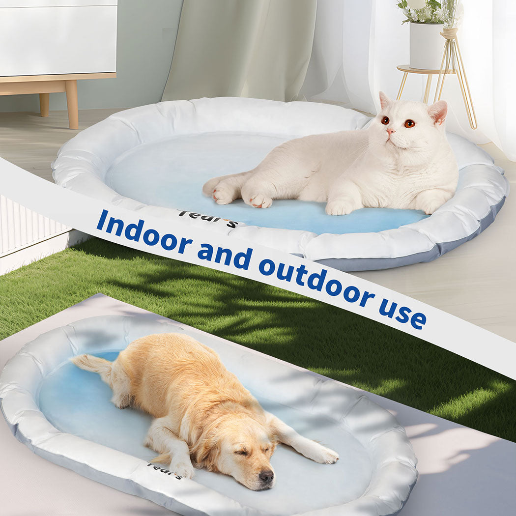 Tedi's Dog Cooling Mat for Dogs,Outdoor Cooling Dog Bed Waterproof with Pillow,Non-toxic Gel