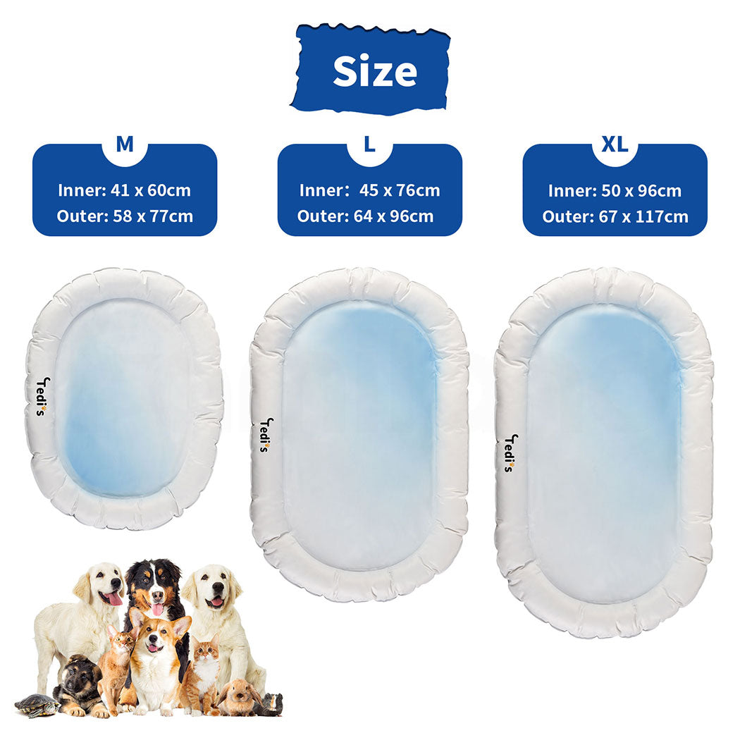 Tedi's Dog Cooling Mat for Dogs,Outdoor Cooling Dog Bed Waterproof with Pillow,Non-toxic Gel