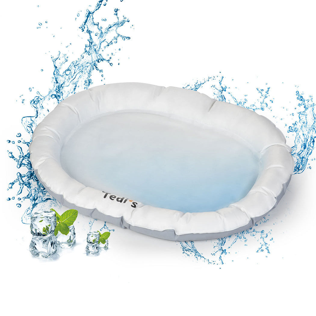 Tedi's Dog Cooling Mat for Dogs,Outdoor Cooling Dog Bed Waterproof with Pillow,Non-toxic Gel