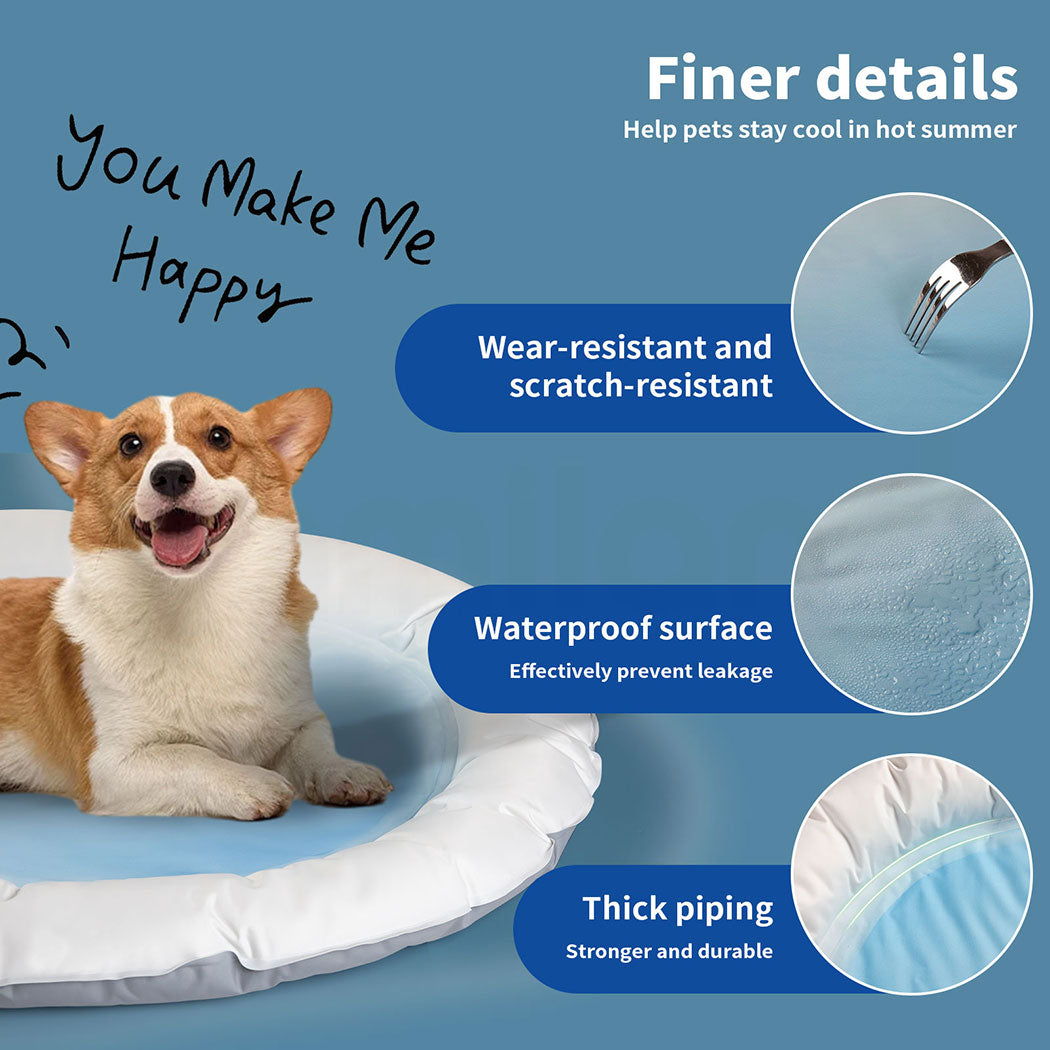 Tedi's Dog Cooling Mat for Dogs,Outdoor Cooling Dog Bed Waterproof with Pillow,Non-toxic Gel