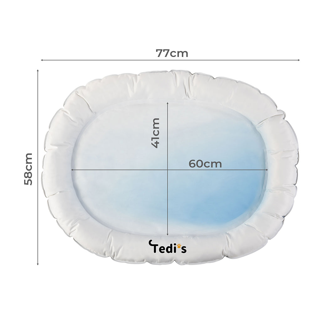 Tedi's Dog Cooling Mat for Dogs,Outdoor Cooling Dog Bed Waterproof with Pillow,Non-toxic Gel
