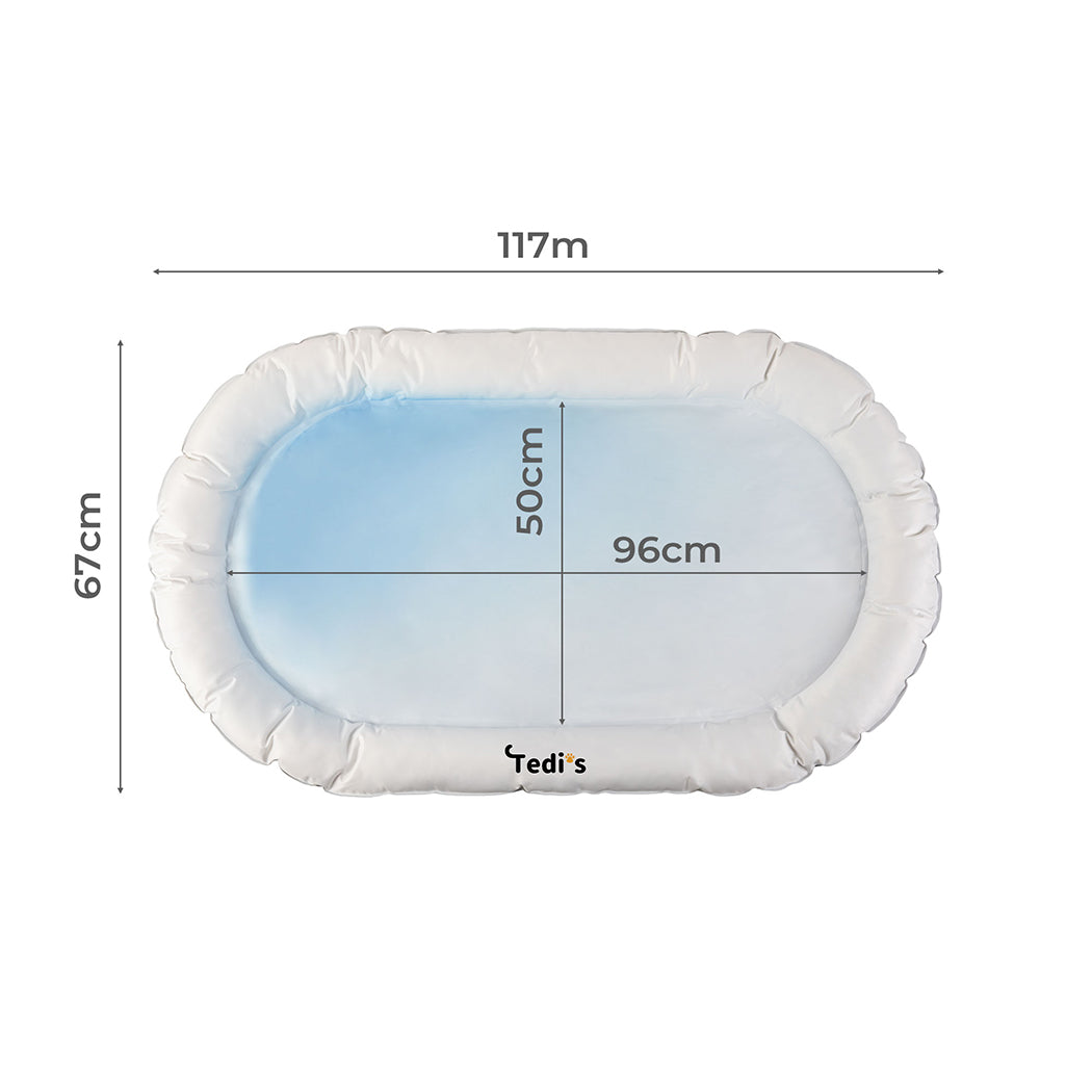 Tedi's Dog Cooling Mat for Dogs,Outdoor Cooling Dog Bed Waterproof with Pillow,Non-toxic Gel