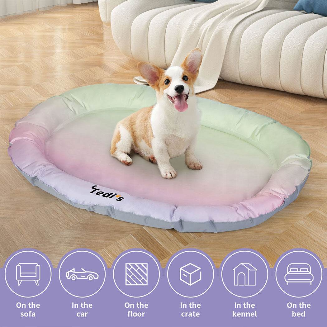 Tedi's Dog Cooling Mat for Dogs,Outdoor Cooling Dog Bed Waterproof with Pillow,Non-toxic Gel