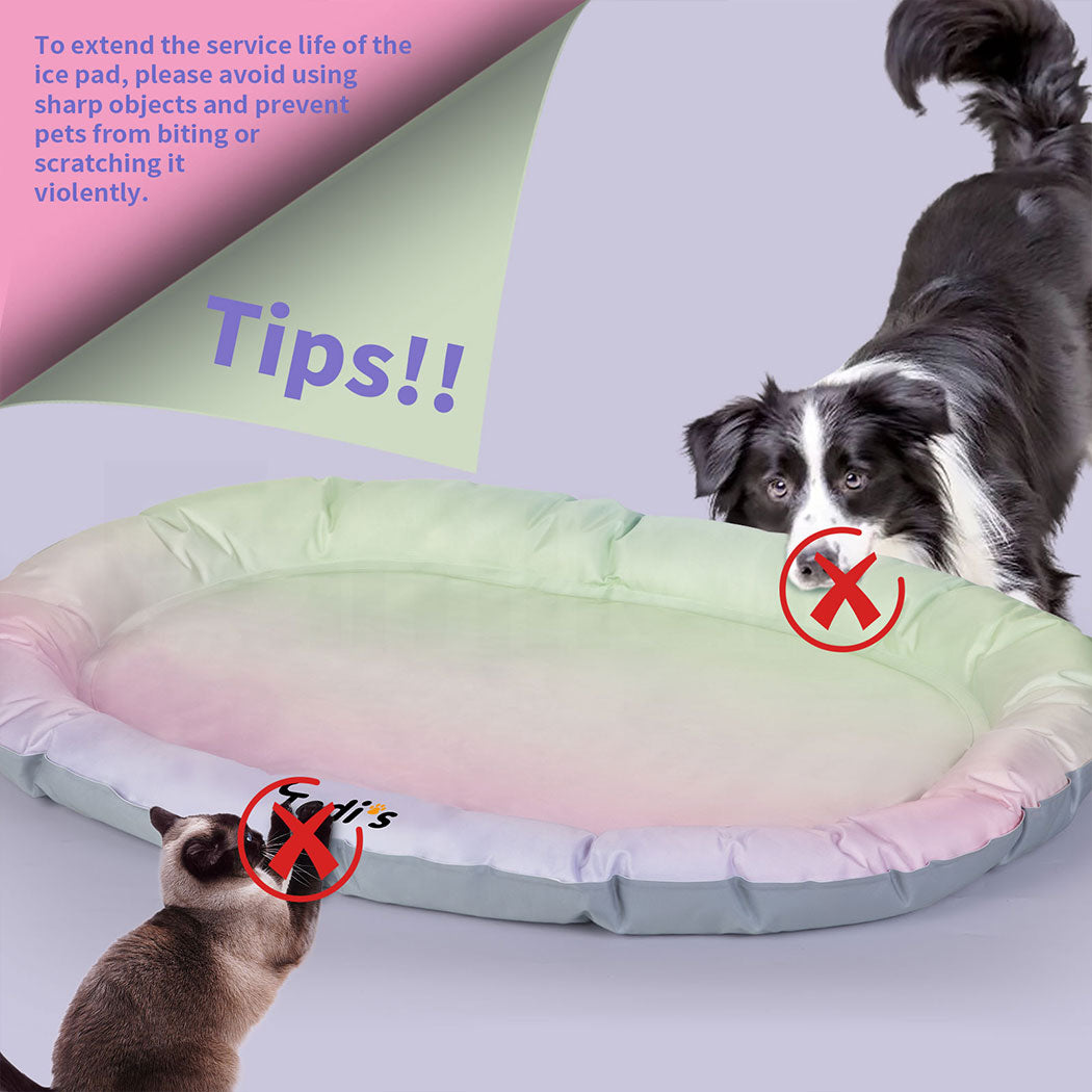 Tedi's Dog Cooling Mat for Dogs,Outdoor Cooling Dog Bed Waterproof with Pillow,Non-toxic Gel