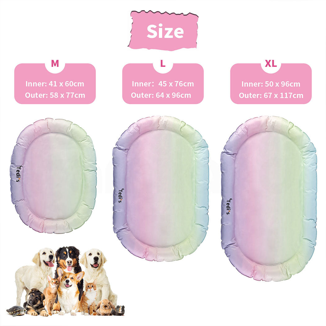 Tedi's Dog Cooling Mat for Dogs,Outdoor Cooling Dog Bed Waterproof with Pillow,Non-toxic Gel
