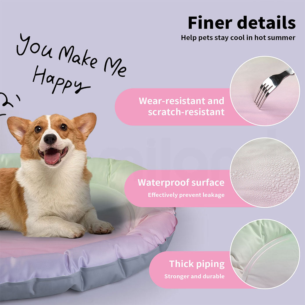 Tedi's Dog Cooling Mat for Dogs,Outdoor Cooling Dog Bed Waterproof with Pillow,Non-toxic Gel