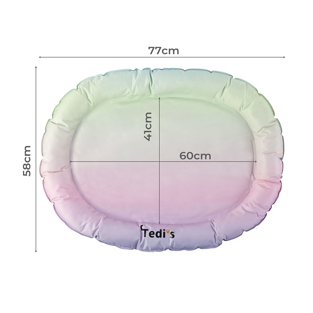 Tedi's Dog Cooling Mat for Dogs,Outdoor Cooling Dog Bed Waterproof with Pillow,Non-toxic Gel