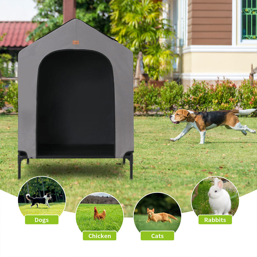 Tedi’s 2 In 1 Dog Kennel - Pet House Elevated Dog Bed Outdoor Pet Tent Waterproof Dog Shelter