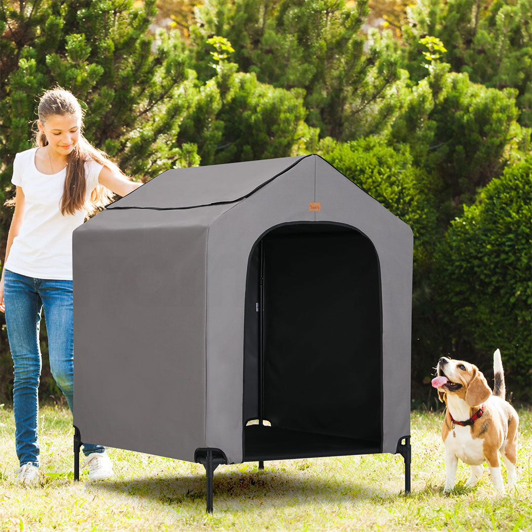 Tedi’s 2 In 1 Dog Kennel - Pet House Elevated Dog Bed Outdoor Pet Tent Waterproof Dog Shelter