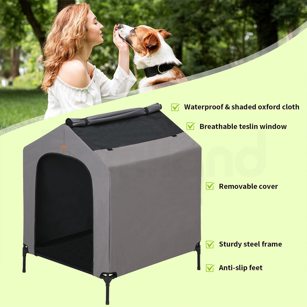 Tedi’s 2 In 1 Dog Kennel - Pet House Elevated Dog Bed Outdoor Pet Tent Waterproof Dog Shelter