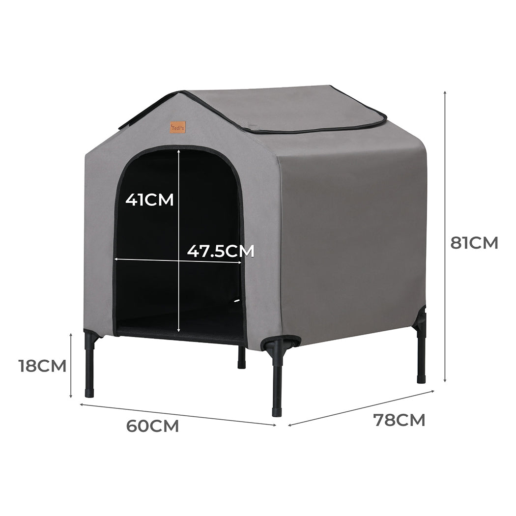 Tedi’s 2 In 1 Dog Kennel - Pet House Elevated Dog Bed Outdoor Pet Tent Waterproof Dog Shelter